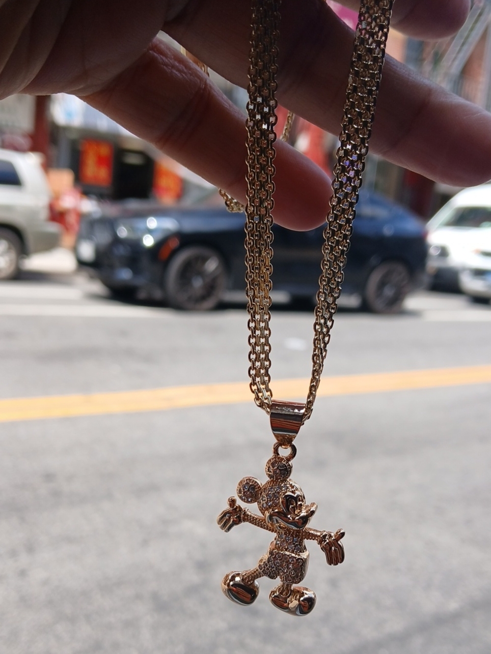 20 Inch Stainless Steel Bizmak  Necklace with  Mikey Mouse Character Charm